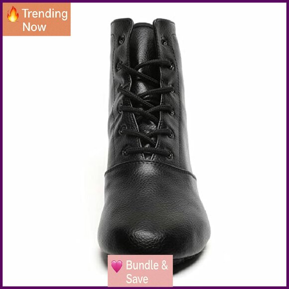 Women's Lace Up Jazz Dance Boots Split Sole Ballet Shoes Performance - Picture 3 of 7